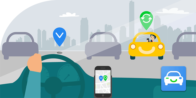 Search finder for free parking places - TiPark app