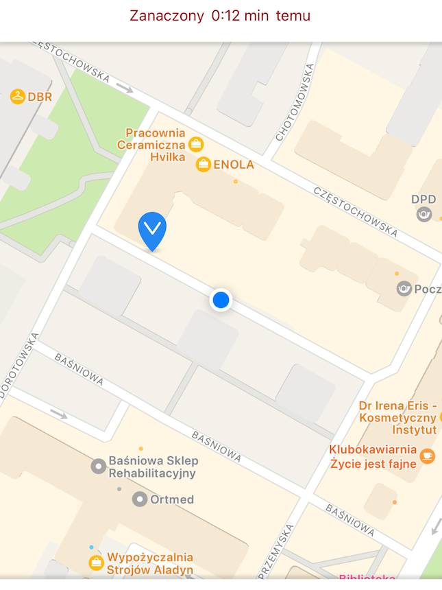 TiPark ekran miejsce do parkowania