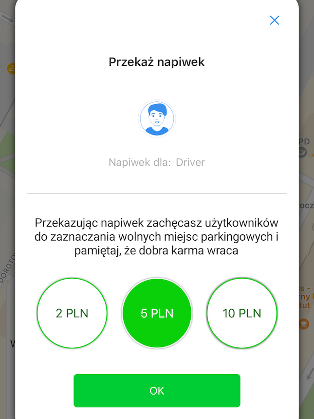 TiPark ekran daj napiwek