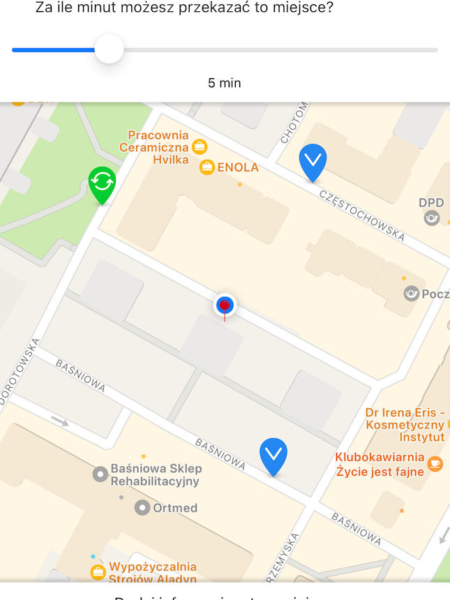 TiPark ekran dodaj zwalniane miejsce parkingowe